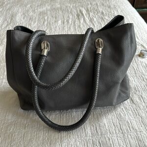 Cole Haan Gray Leather Tote Bag